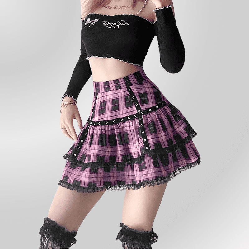 Pink Lace Gothic Skirt