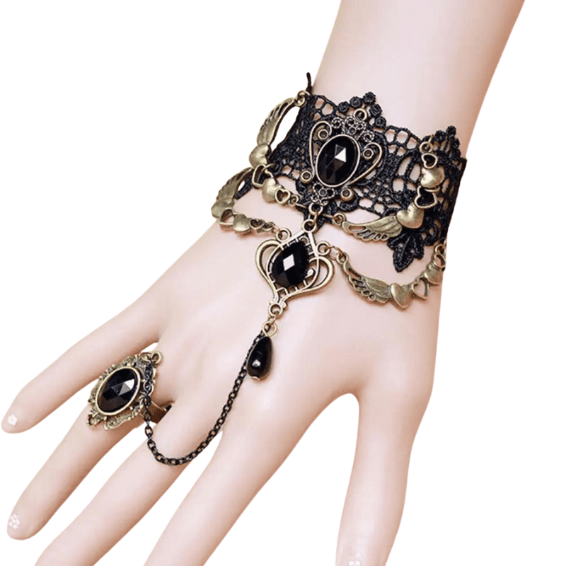 Black Stone Ring Bracelet