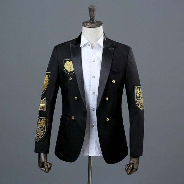 Gothic Military Officer Jacket for Men