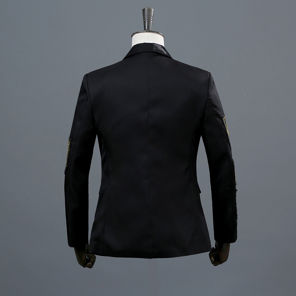 Gothic Military Officer Jacket for Men