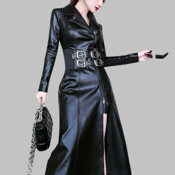 Long Gothic Leather Coat