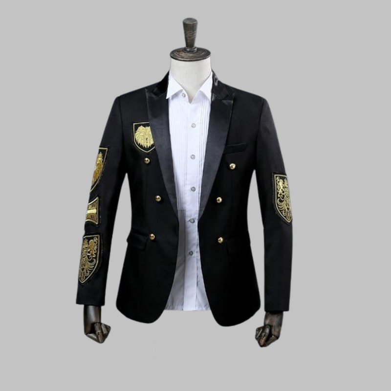 Gothic Military Officer Jacket for Men